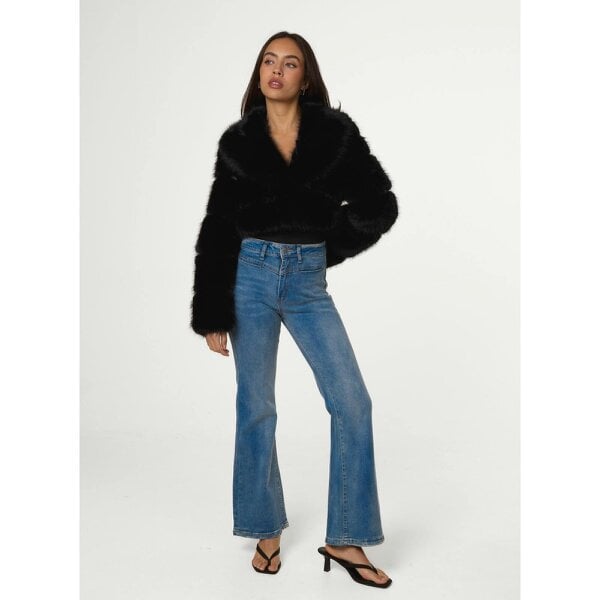 Pink Vanilla Pelted Fur Crop Jacket