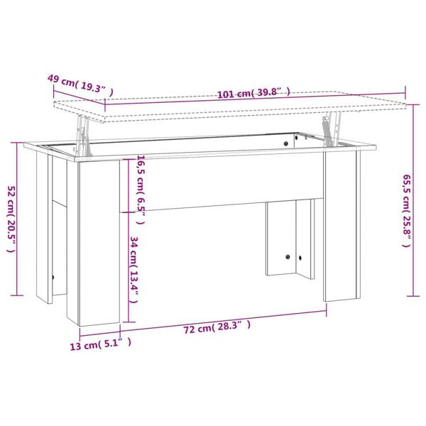 Berkfield Coffee Table Concrete Grey 101x49x52 cm Engineered Wood