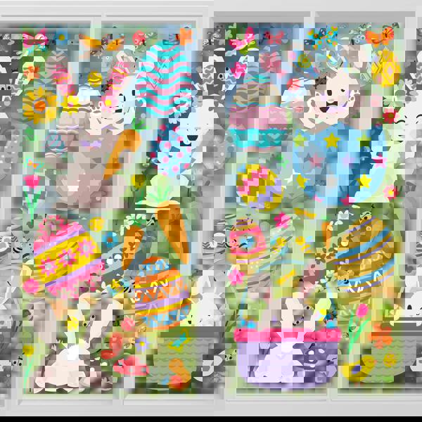 WSW6001- Happy Bunnies Easter Window Clings