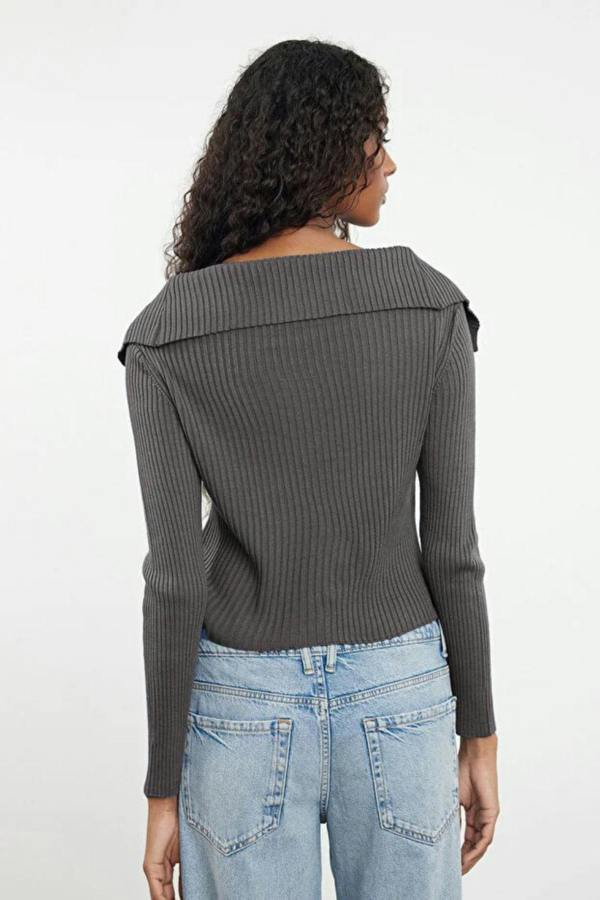Hoxton Gal Draped Collar Knit Cardigan
