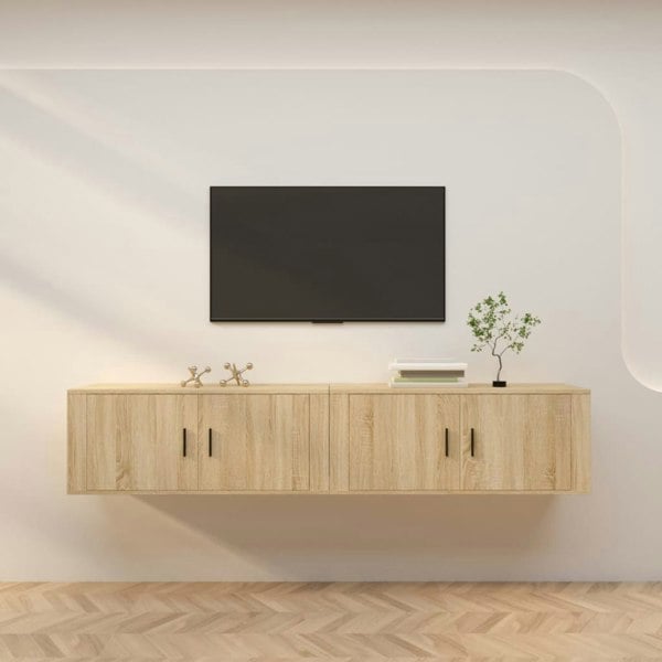 Berkfield Wall-mounted TV Cabinets 2 pcs Sonoma Oak 100x34.5x40 cm