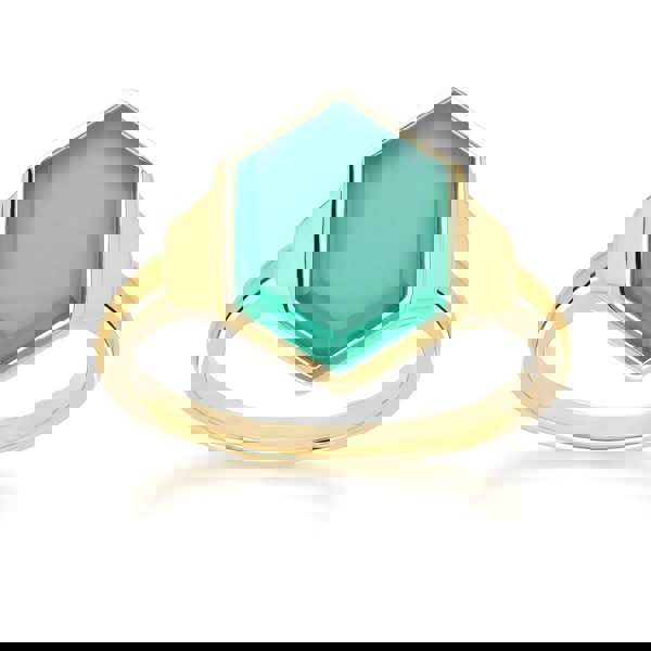 Gemondo Grand Deco Hexagon Chalcedony Ring in Gold Vermeil