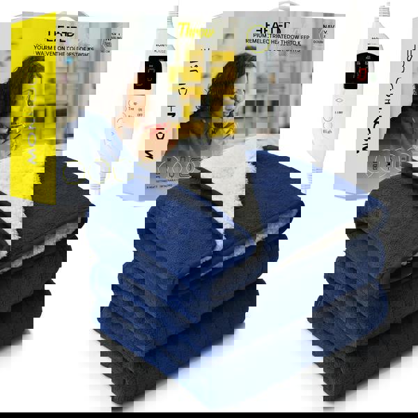 MONHOUSE Heated Electric Throw 9H Timer 9 Heat Setting Shearling Fleece Blanket