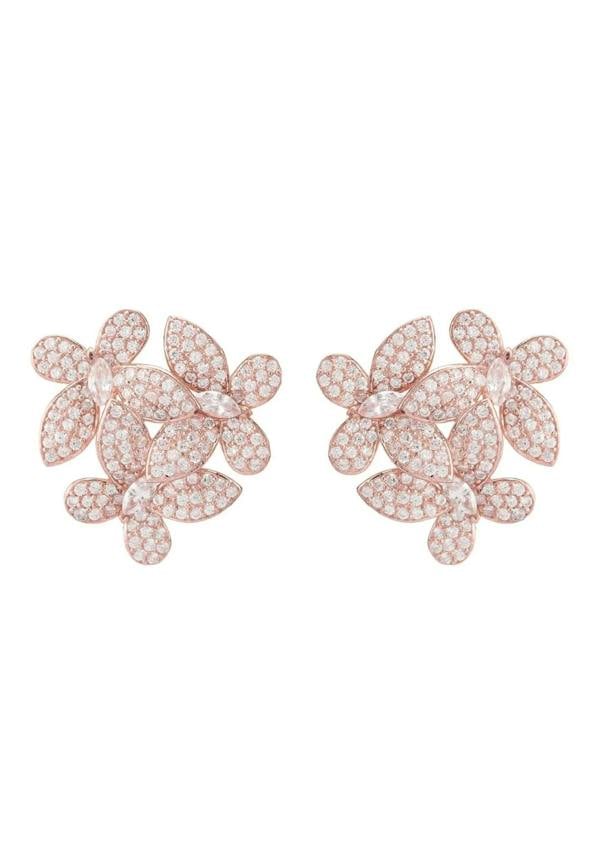 Flowers Large Stud Earrings Rosegold - LATELITA Earrings
