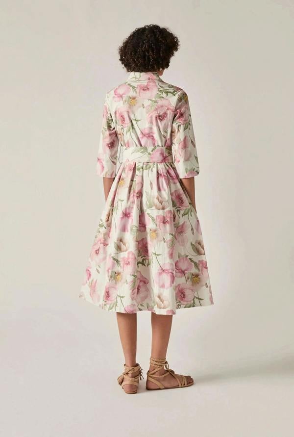 James Lakeland Pink Bloom Cotton Midi Dress