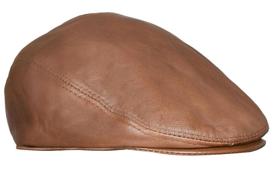 Infinity Leather Mens Leather Peaky Blinders Newsboy Flat Hat