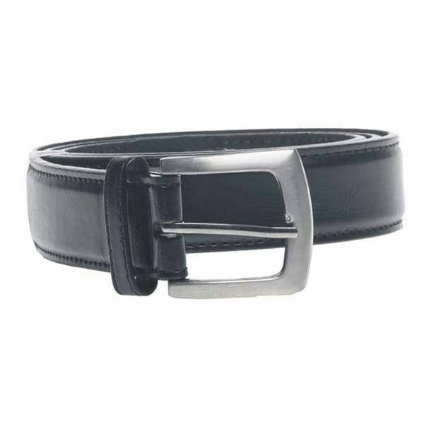 Duke Mens D555 Lewis Bonded Leather Square Buckle Waist Belt - Black