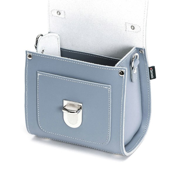 Zatchels Handmade Leather Sugarcube Handbag - Lilac Grey