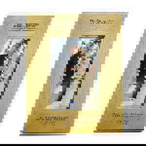 Personalised Memento Company Personalised 6x4 Portrait Wooden Photo Frame