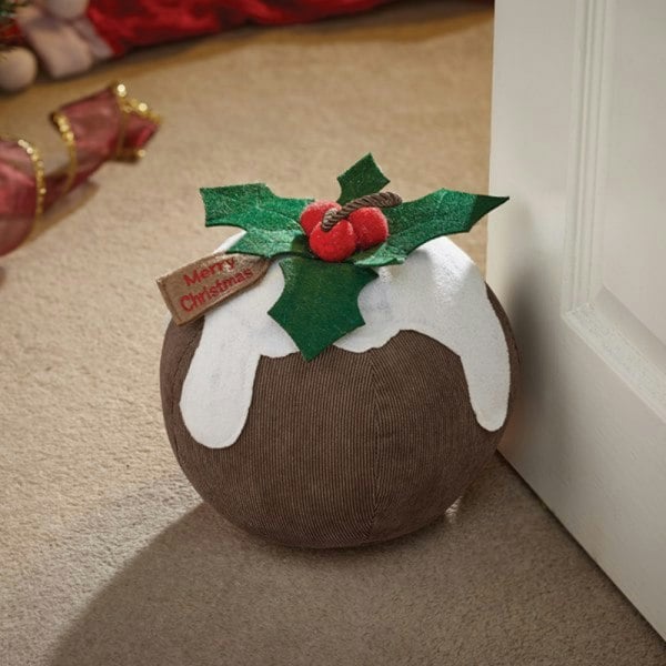 Samuel Alexander 1.5Kg Weighted Indoor Decorative Christmas Pudding Door Stop