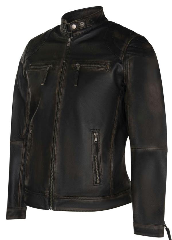 Infinity Leather Mens Moto Leather Biker Jacket-Taiwan