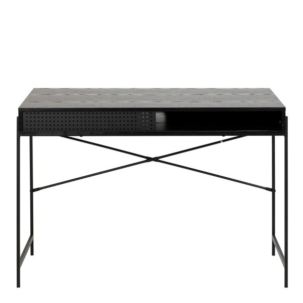Wyld Haus Cambridge Black Office Desk Sliding Mesh Door