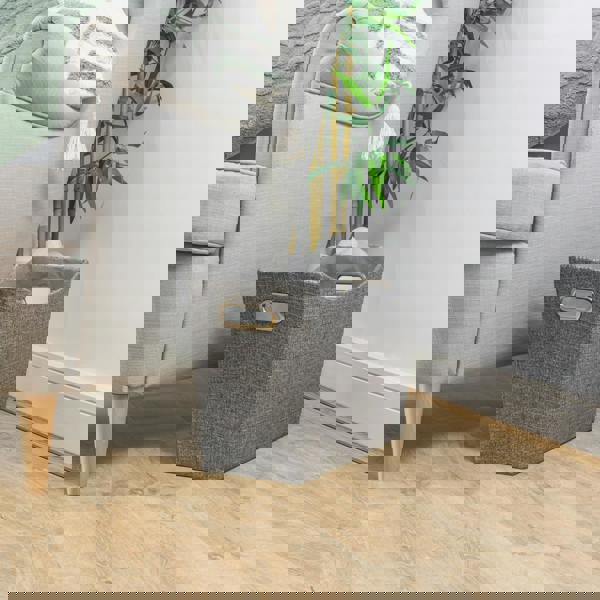 JVL Chroma Fabric Magazine Storage Holder for Living Room Organisation, Grey