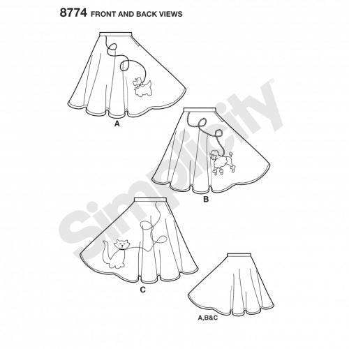 Simplicity Sewing Pattern 8774, Skirts for Kids, HH (3-4-5-6) - Easy