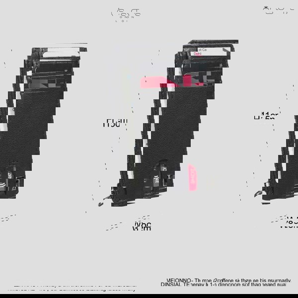 Assots London 'LYNN' Black Real Leather Slim Credit Cardholder Case