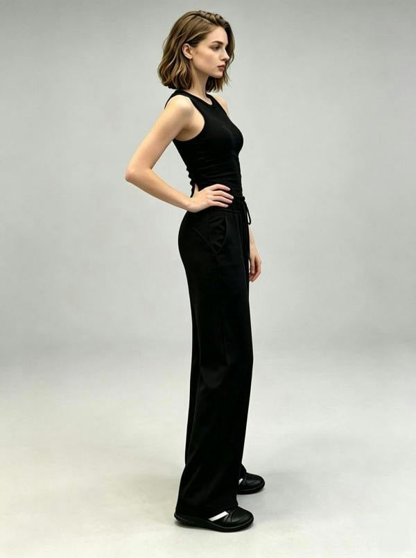 Anniou Women's Straight Wide-leg Pants