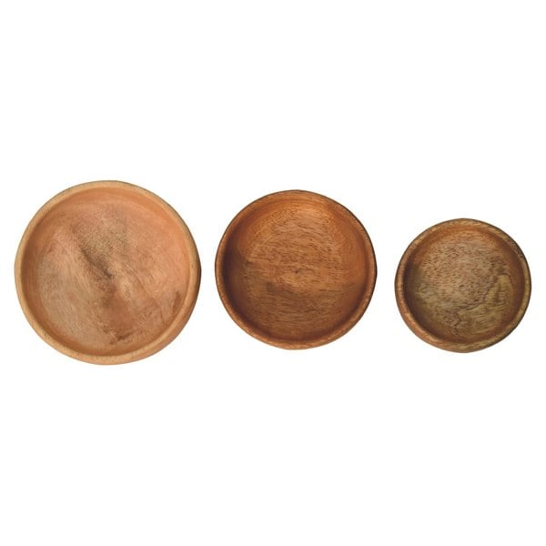 Artisan Furniture Solid Wood Fruit Bowl Set of 3
