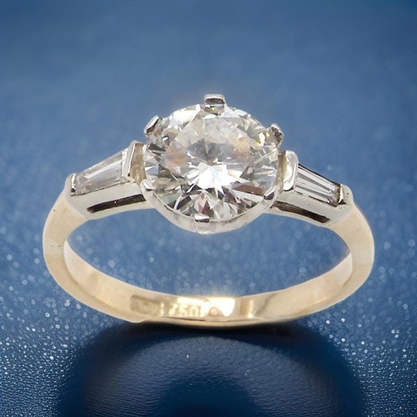 Vintage Tom A Fine 1ct+ Solitaire Diamond Ring