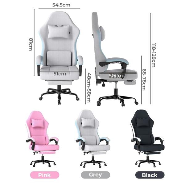 Levede Gaming Chair Office Recliner Spring Padding Adjustable Swivel Footrest