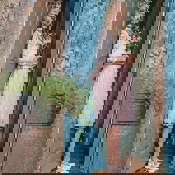 Girl wearing Bohemian Classic Tea Dress - Blush 