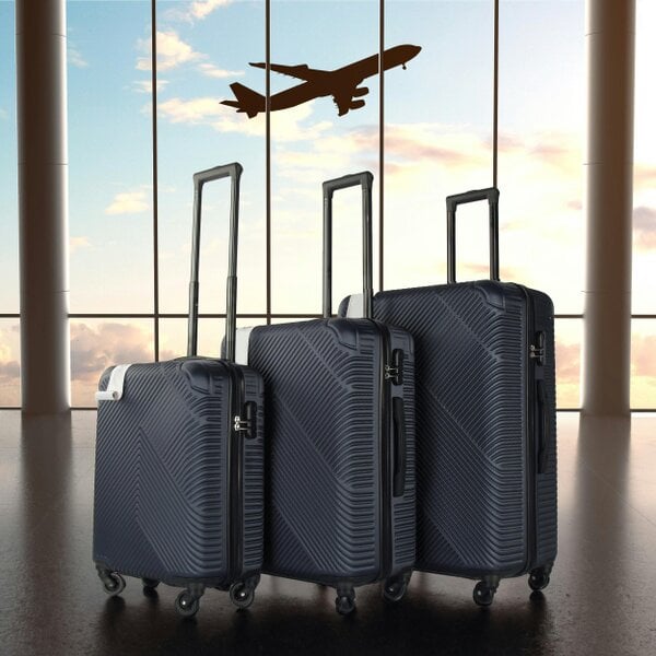 Neo Navy Blue 3 Piece Hard Shell Luggage Suitcase Set