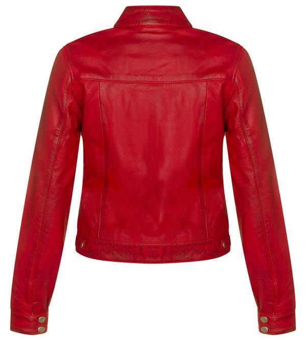 Women's Classic Leather Biker Jacket-Watford - Upperclass Fashions 