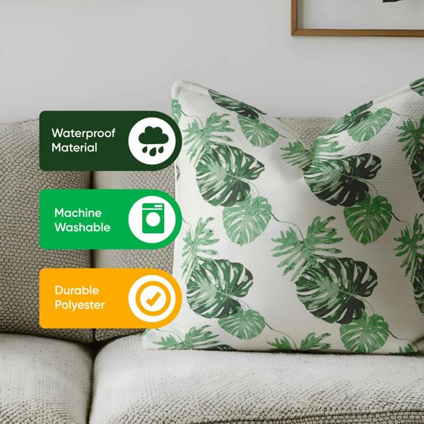 Gardenwize Pair of Outdoor Scatter Cushions – Bali Leaf Design