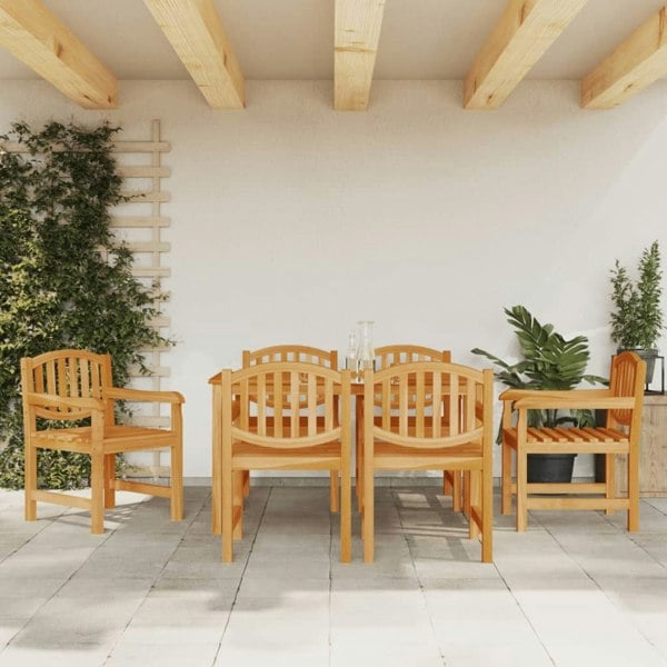 Berkfield 7 Piece Garden Dining Set Solid Wood Teak