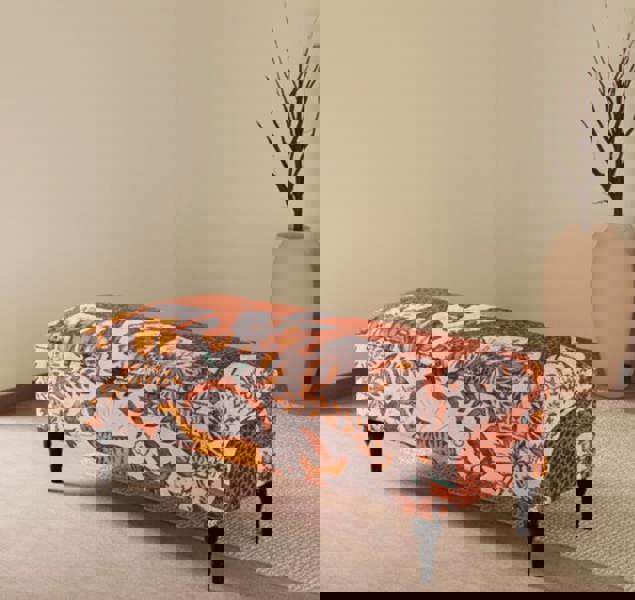 Luxury memory foam padded patterned footstool with storage - ISTOOLS