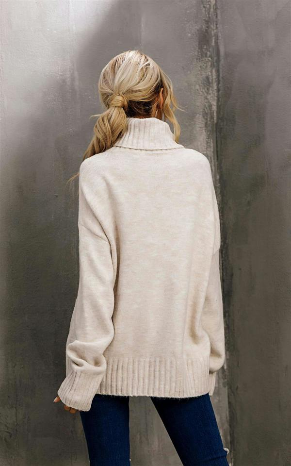FS Collection Jumper Top With High Neck In Cream