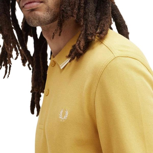 Fred Perry Black Twin Tipped Collar Honeycomb Long Sleeve Polo Shirt XS