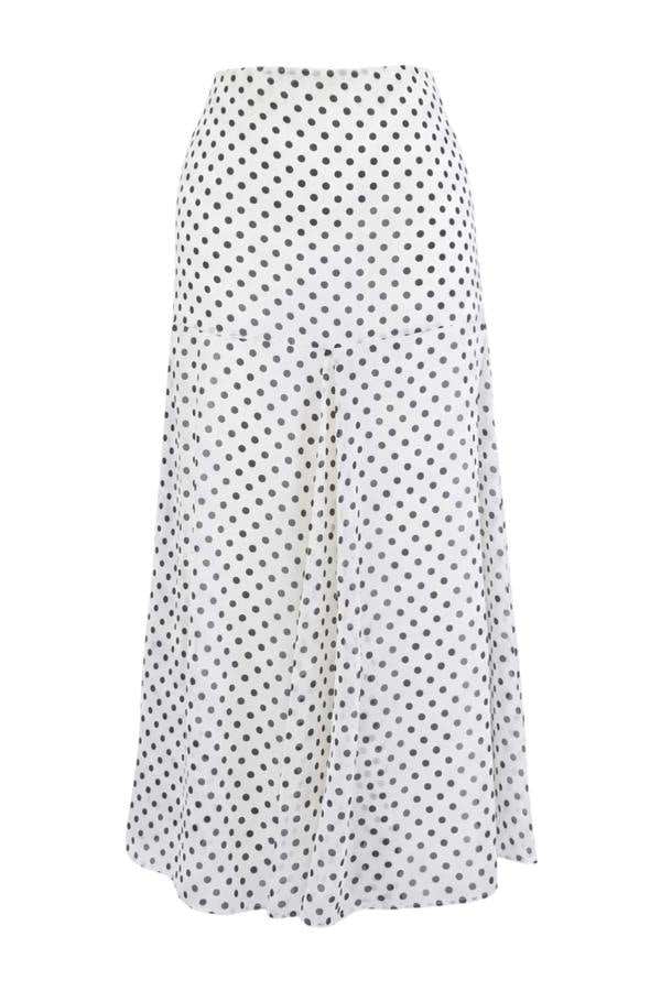2-Piece Chiffon Lined Blouse and Skirt Two Piece Set