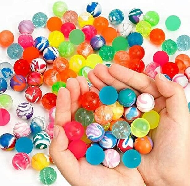 27mm Multicoloured Bouncy Jet Balls for Party Bags, Loot Bags, Stocking Fillers and Prizes
