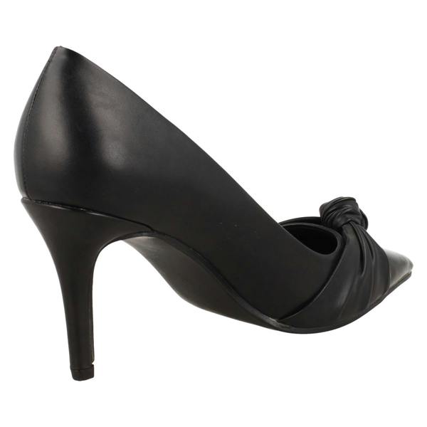 Spot On Ladies Spot On High Heel Twist Knot Vamp Pointed Toe Court Shoe F90130