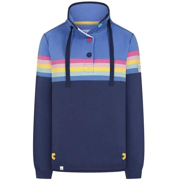 Lazy Jacks Womens/Ladies Button Neck Sweatshirt - Twilight - 