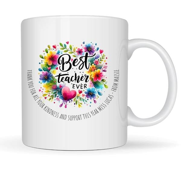 Personalised Colourful Best Teacher Mug Gift | Teacher School Gift