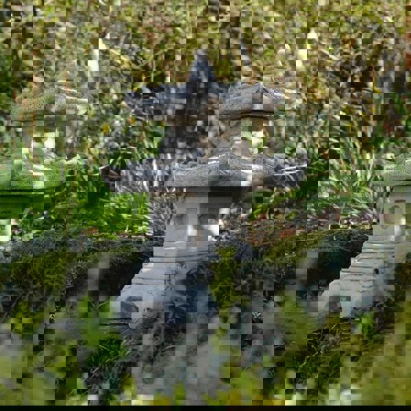 Two-Tiered Stonecast Kowloon Pagoda Garden Ornament