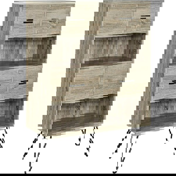 Dorel Home Landon Bookcase with 4 Drawers Grey Oak Look