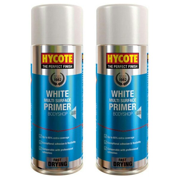 Hycote 2X Hycote Bodyshop High Build White Spray Paint 400ml