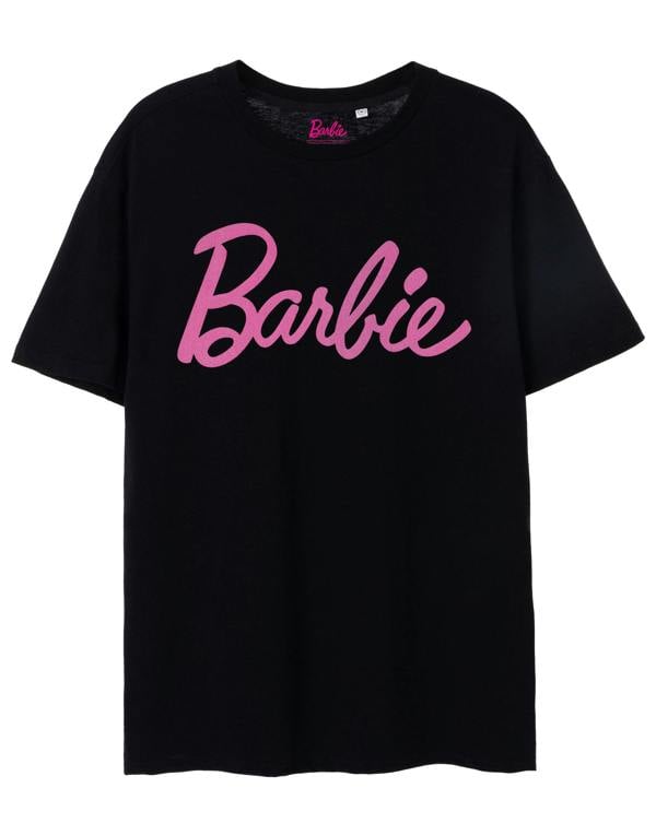 Barbie Womens Black Classic Logo Short Sleeved T-Shirt