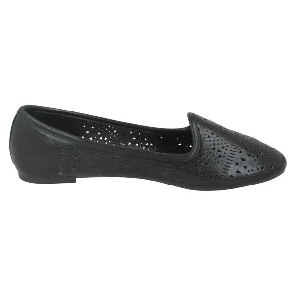 Spot On Ladies Spot On Punched Vamp Ballerinas