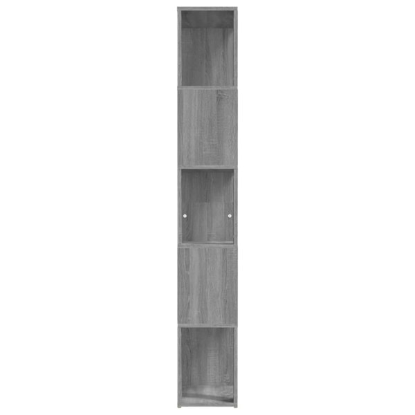 Berkfield Book Cabinet Grey Sonoma 45x24x160 cm Engineered Wood