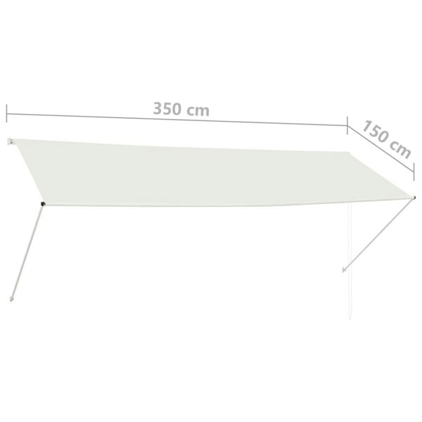 Berkfield Retractable Awning 350x150 cm Cream