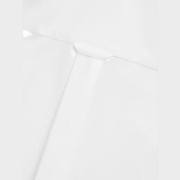 Supplied Fashion white regular jersey pique shirt showing close-up of the collar and button placket texture.