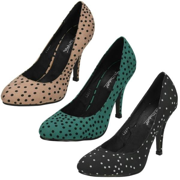Anne Michelle Ladies Anne Michelle Polka Dot Court Shoes