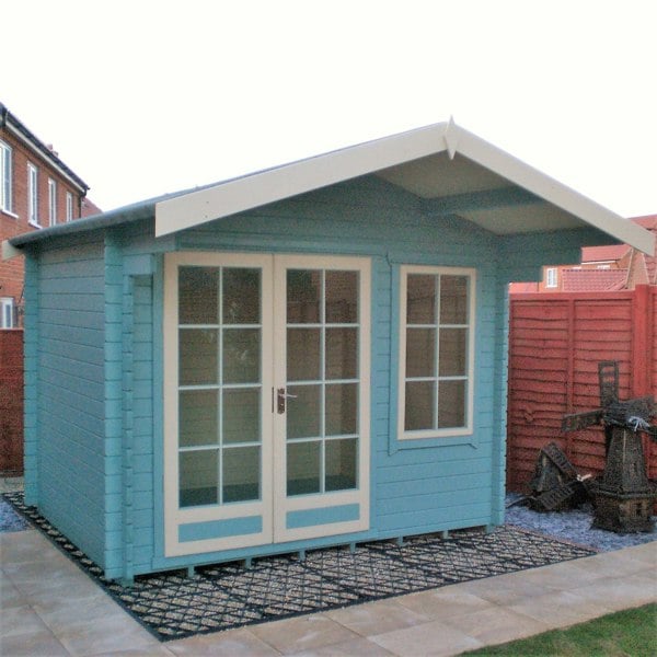 Shire Glenmore 12Gx8 Log Cabin 28mm interlock cladding - Best Shed