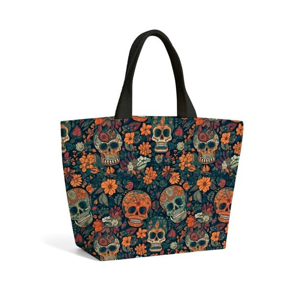 Warren Reed Dia De Los Muertos Skulls Beach Shopper Tote Bag