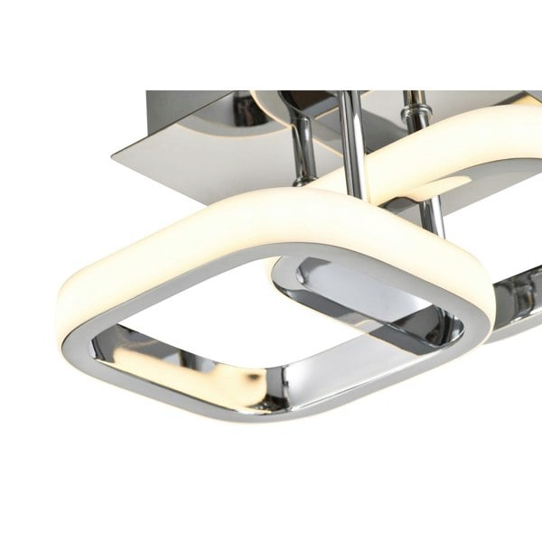 Contemporary Compact Double Head LED Chrome Ceiling Light Fitting Image 3