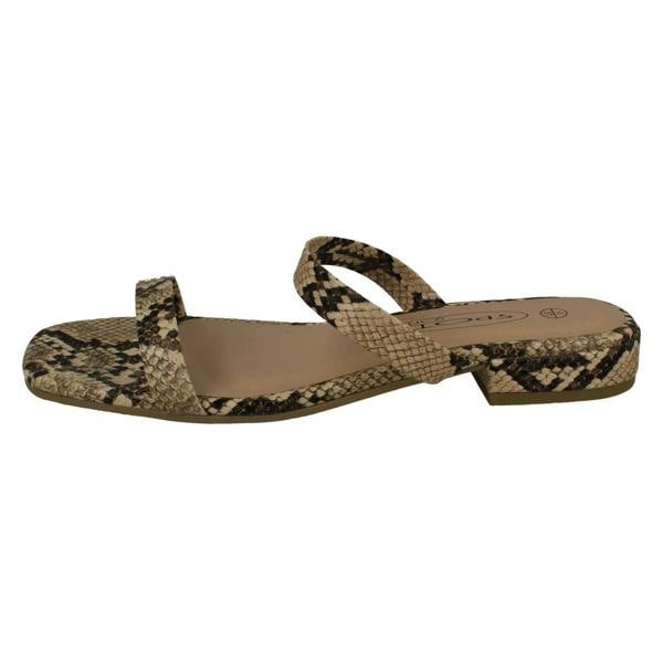 Spot On Ladies Spot On Snake Print Sandals F00254