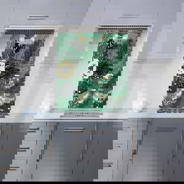 Warren Reed - Designer Abstract Green Moon Kitchen Splashback
